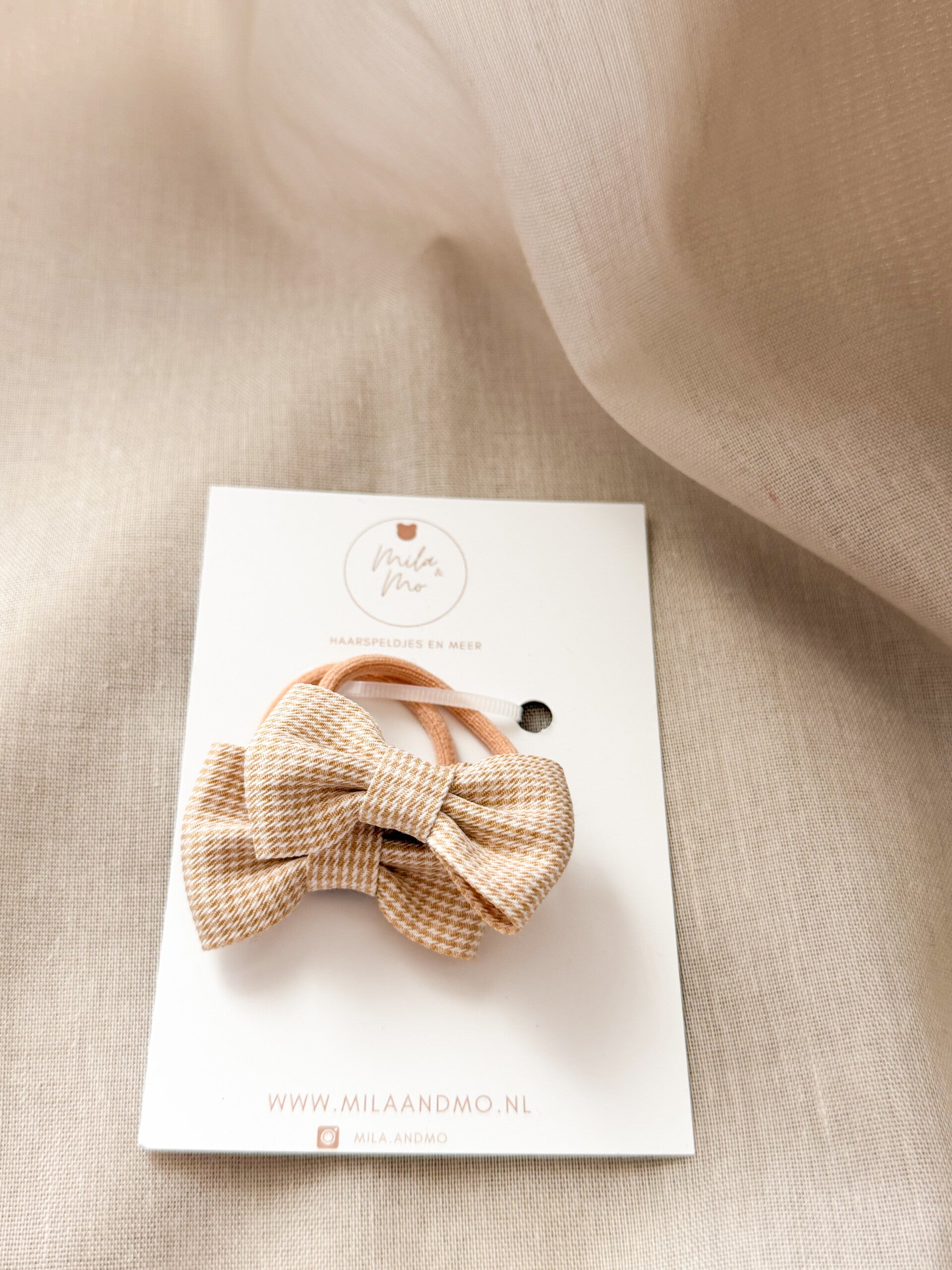 Autumn Check Bowes Beige | elastiekjes set
