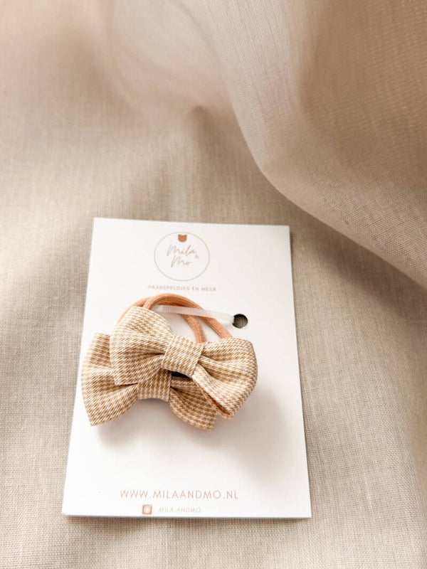 Autumn Check Bowes Beige | elastiekjes set