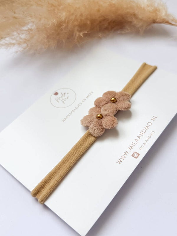 Baby haarbandje beige