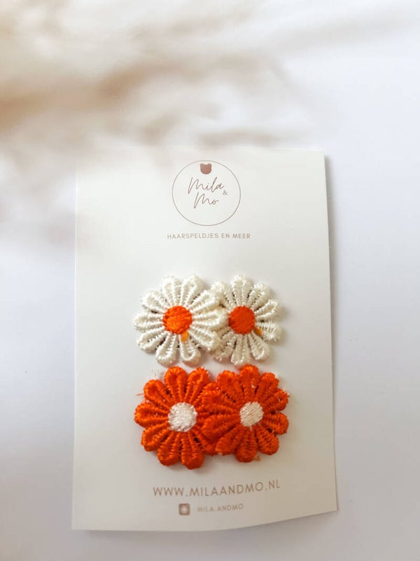 Anti slip speldjes Daisy oranje