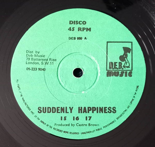 15,16,17,	Suddenly Happiness	DEB	 G+	£10.00 12"