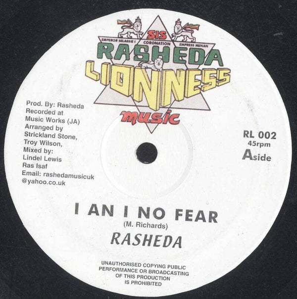 Sister Rasheda -  I An I  No Fear	 12"