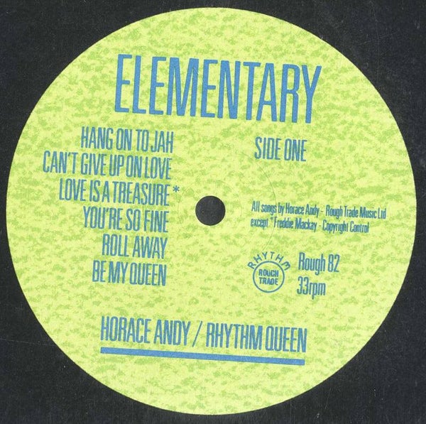 Horace Andy and Rhythm Queen Elementary  Rough 82 EX LP 1985