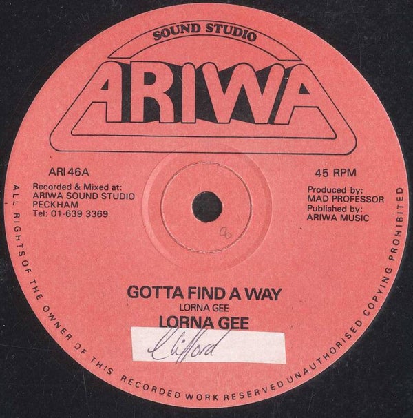Lorna Gee Gotta Find Away Ariwa VG+ 12" 1985