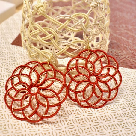 Boucles d’oreilles – Fleur de kaké-musubi