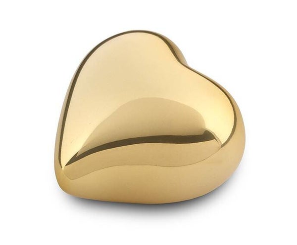 Metalen keepsake urn hart goud glanzend