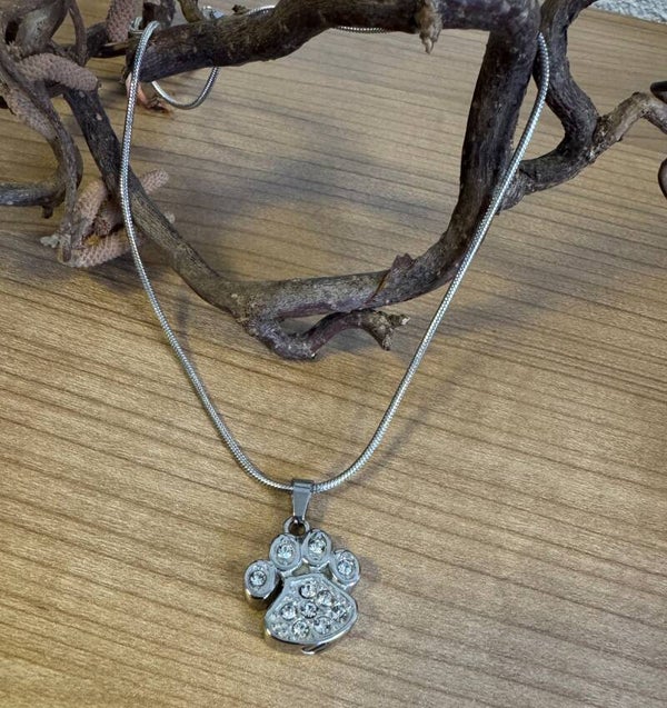 RVS ashanger pootafdruk met strass