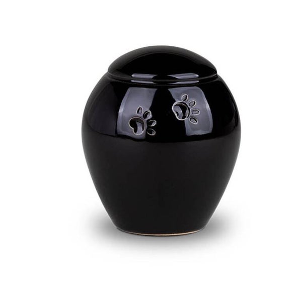 Mastaba urn zwart keramische Small