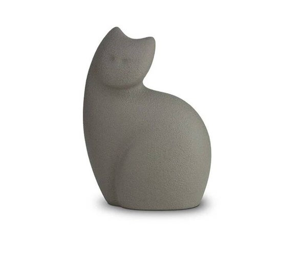 Kat urn porselein grijs