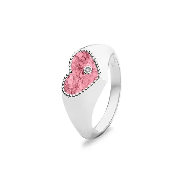 See You hart zegel ring met 0.01ct diamant