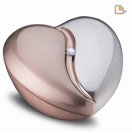 Heartfelt keepsake urn rosegold/Crystal