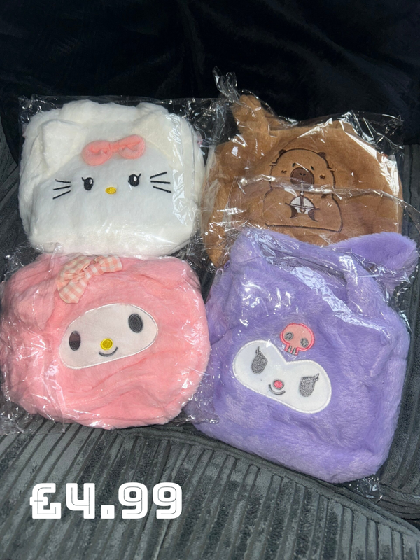 Hello Kitty and friends Fluffy zip up bags