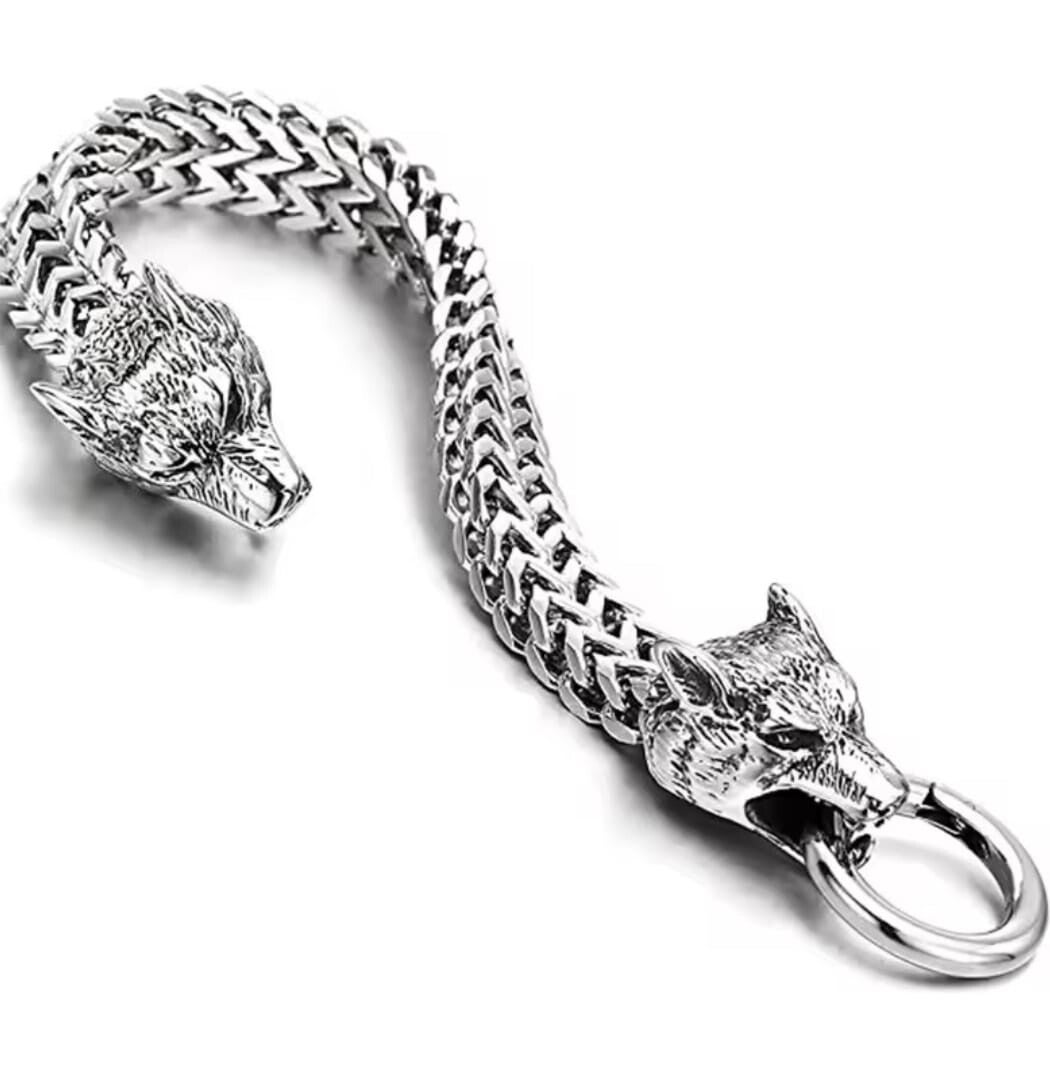 Stoere Wolvenkop Armband – 21 cm