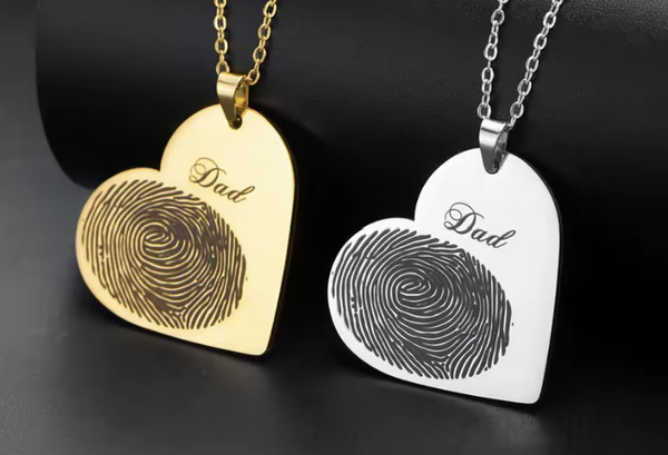Persoonlijke Hart Ketting met Vingerafdruk