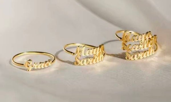 💍 Gepersonaliseerde ring met 3 namen