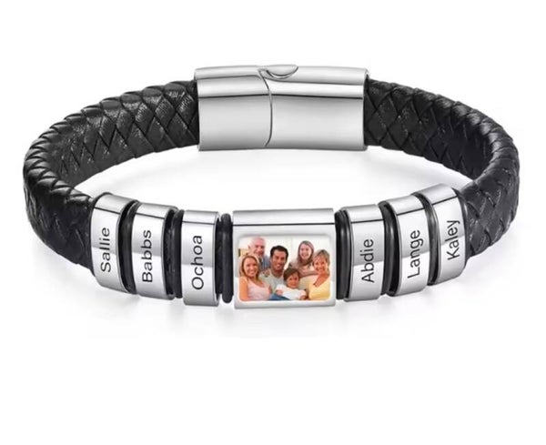 ⛓️ Gepersonaliseerde herenarmband met foto & naam