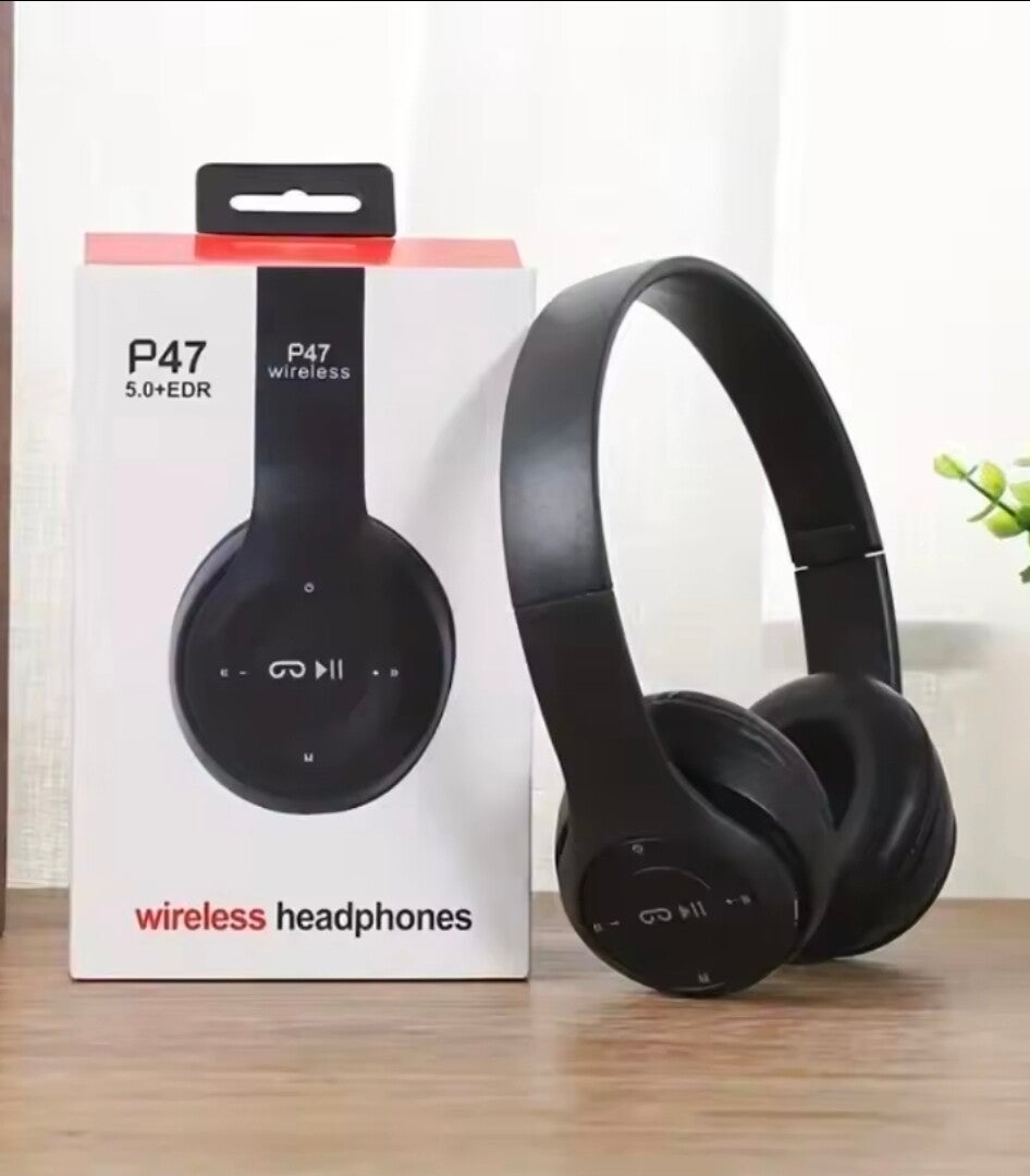 Bluetooth Koptelefoon P47 Stereo – Draadloze Over-Ear Headset met Volume & Bediening – Inklapbaar Design