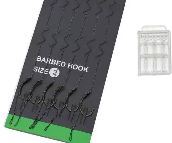 Karper Onderlijn met Haak – Maat 2, 4, 6 of 8 – Inclusief Boilie Stoppers – Klaar voor Gebruik