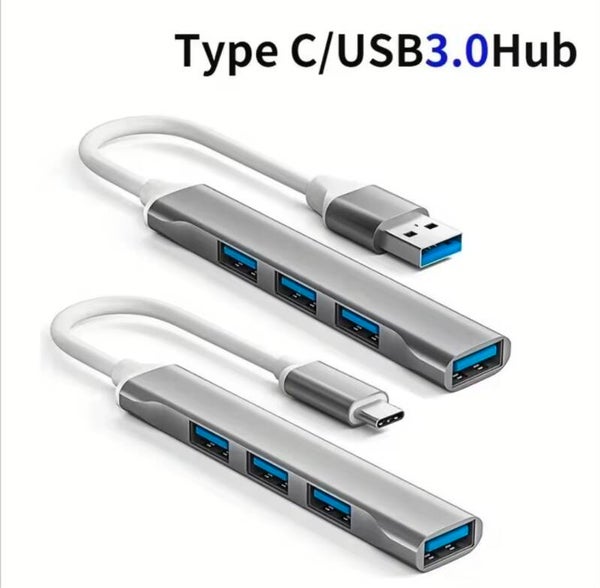USB Hub 4-Poorts – 3x USB 2.0 + 1x USB 3.0 – USB-A / USB-C