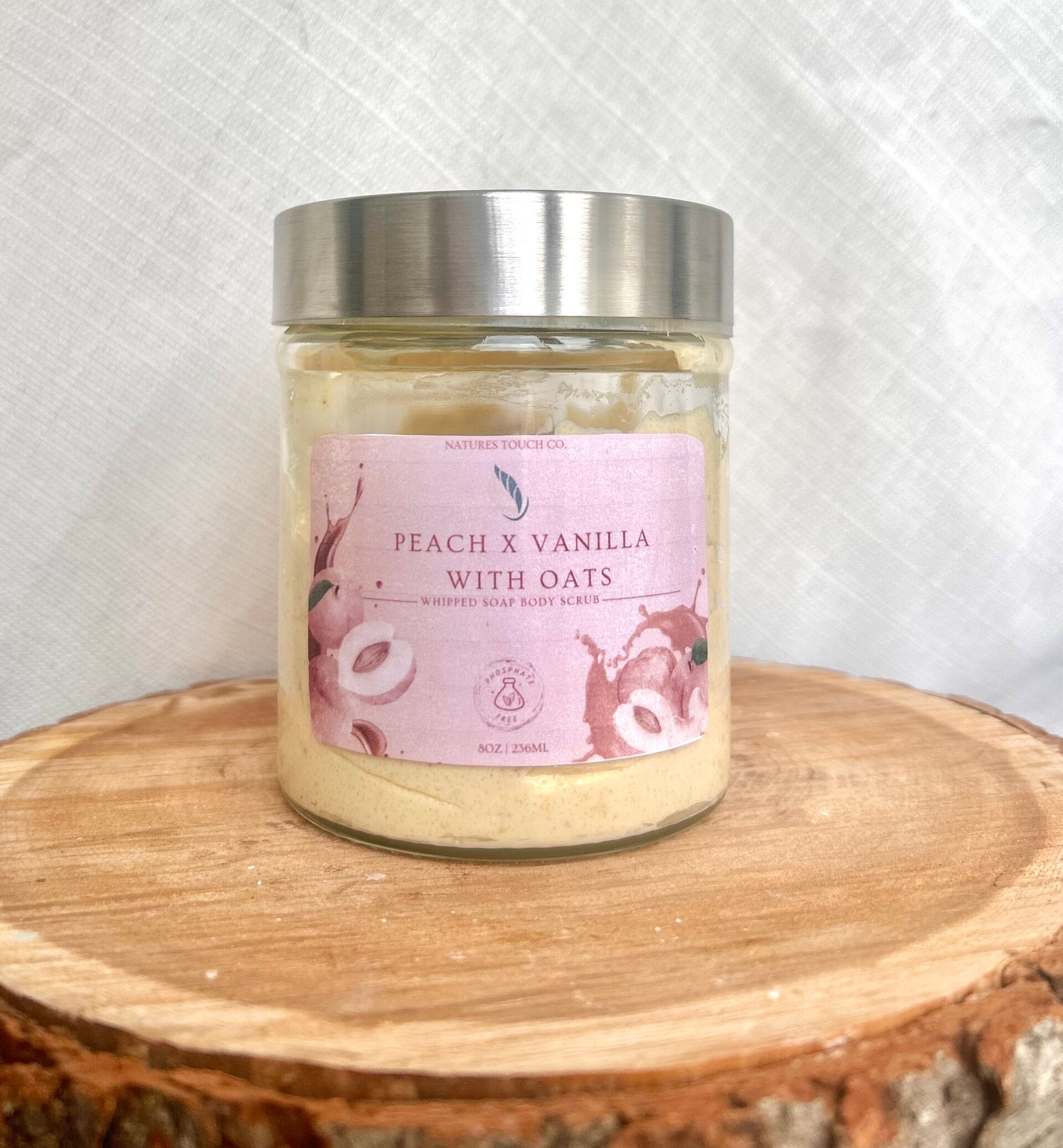 Peach x Vanilla With Oats Whipped Soap Body Scrub