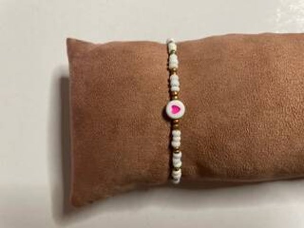 pink heart armbandje