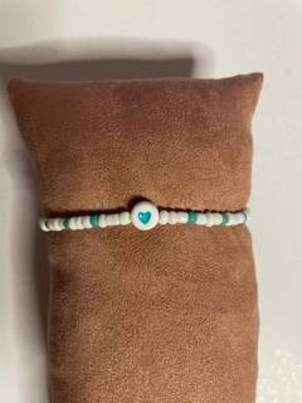 blue heart armbandje