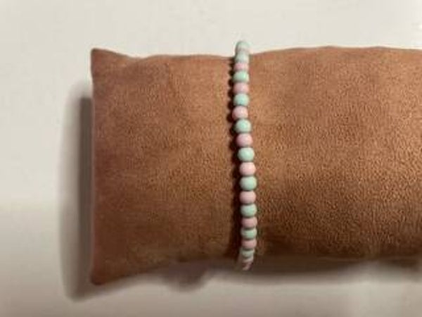 lila met turquoise kralen armband
