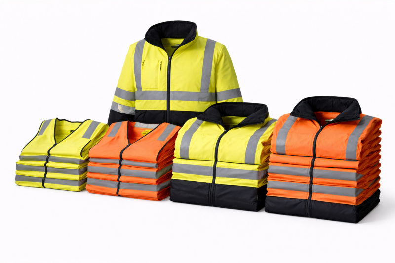 Bulk packs of custom workwear Hi-Vis with included chest logo printing. Available in packs of 5, 10, 15 and 20 garments.