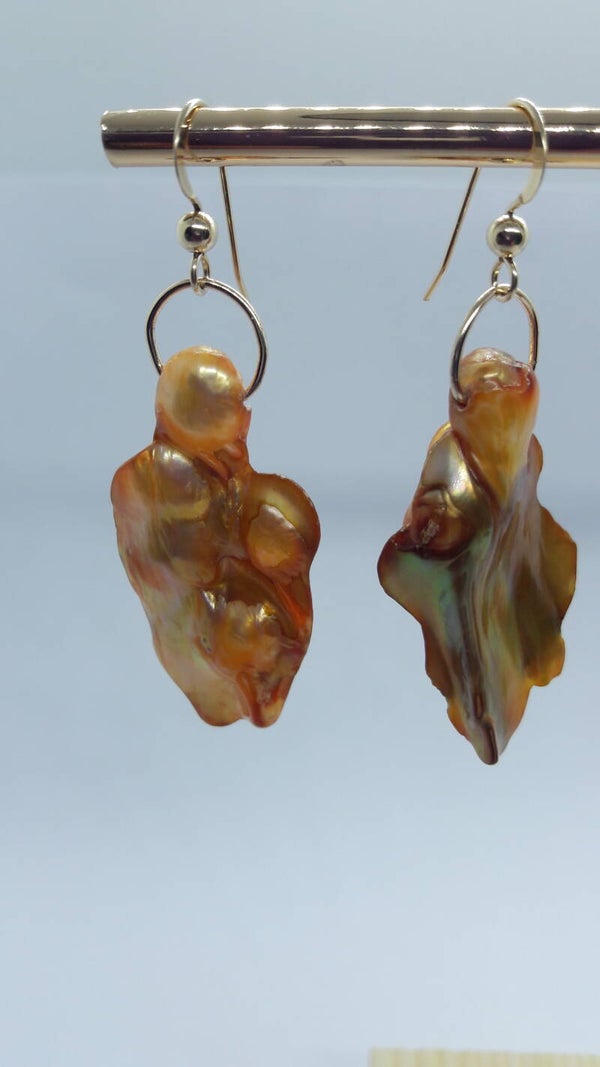 14k Gold filled oorbellen met zoetwater parels (blister)