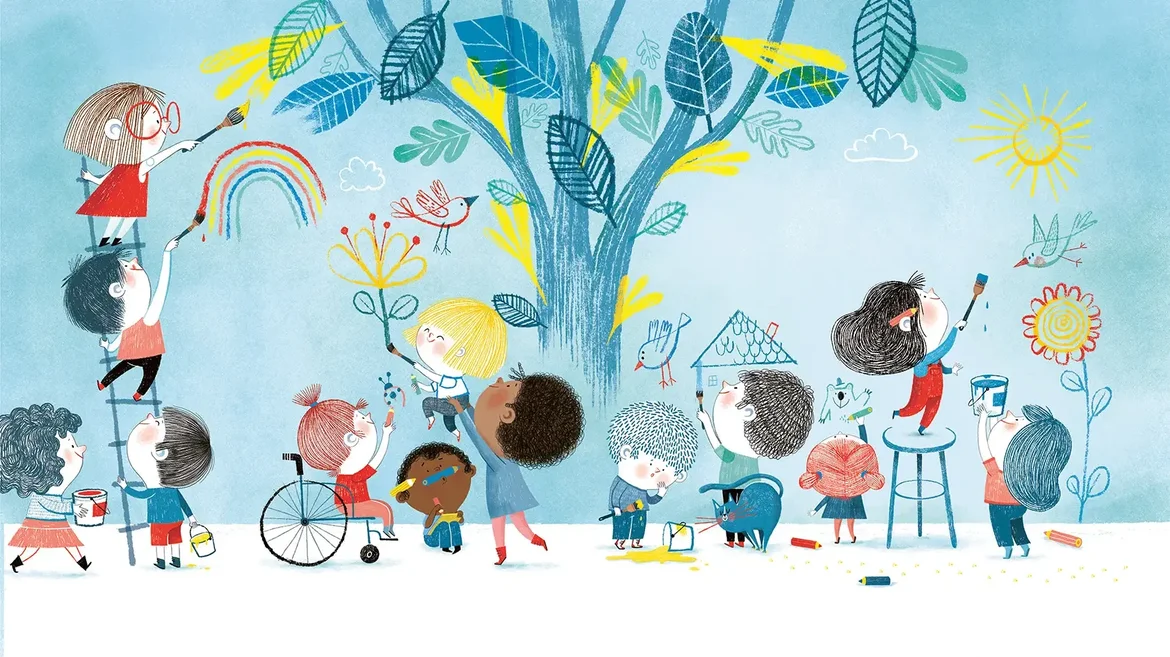 Illustratie uit het boek 'samen' van Amandine Piu
