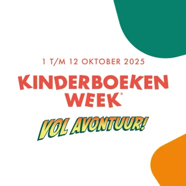 Logo kinderboekenweek 2025 met de titel vol avontuur!