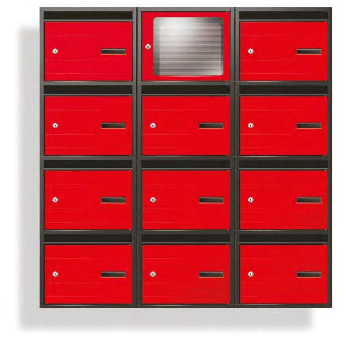 Boîtes aux lettres collectives grises en acier CMS Serrurier Strasbourg