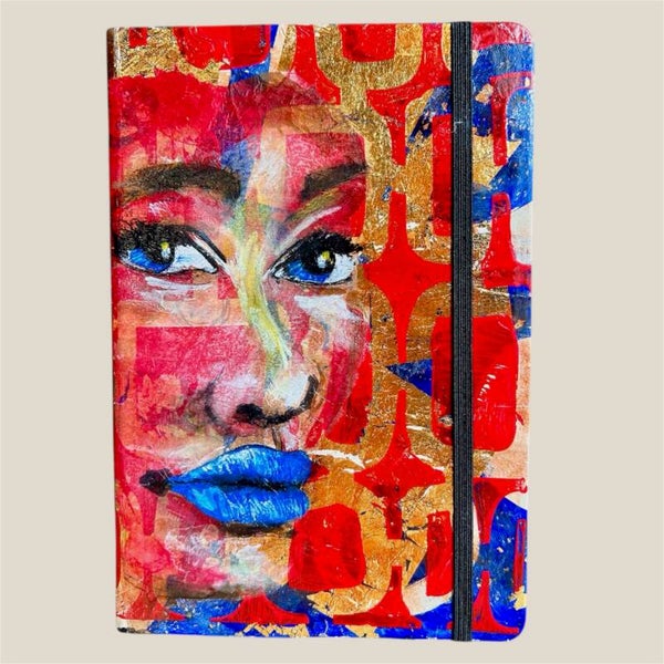 Golda een journal met handgeschilderde gelli plate collage