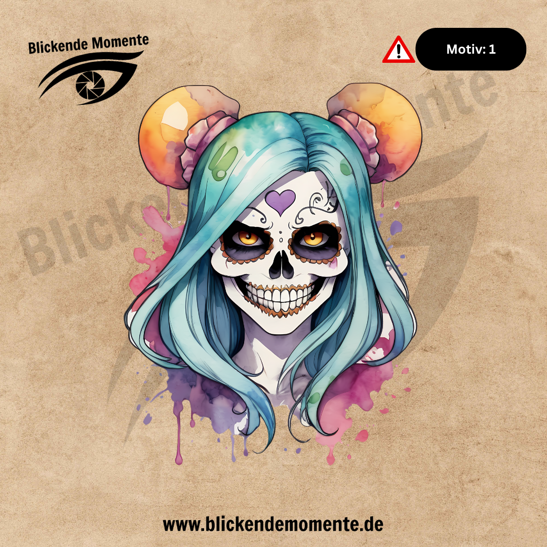 Bügelbilder - Graffiti Skull Girl