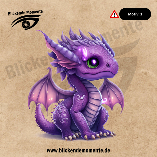 Bügelbilder - Aquarell Drachen