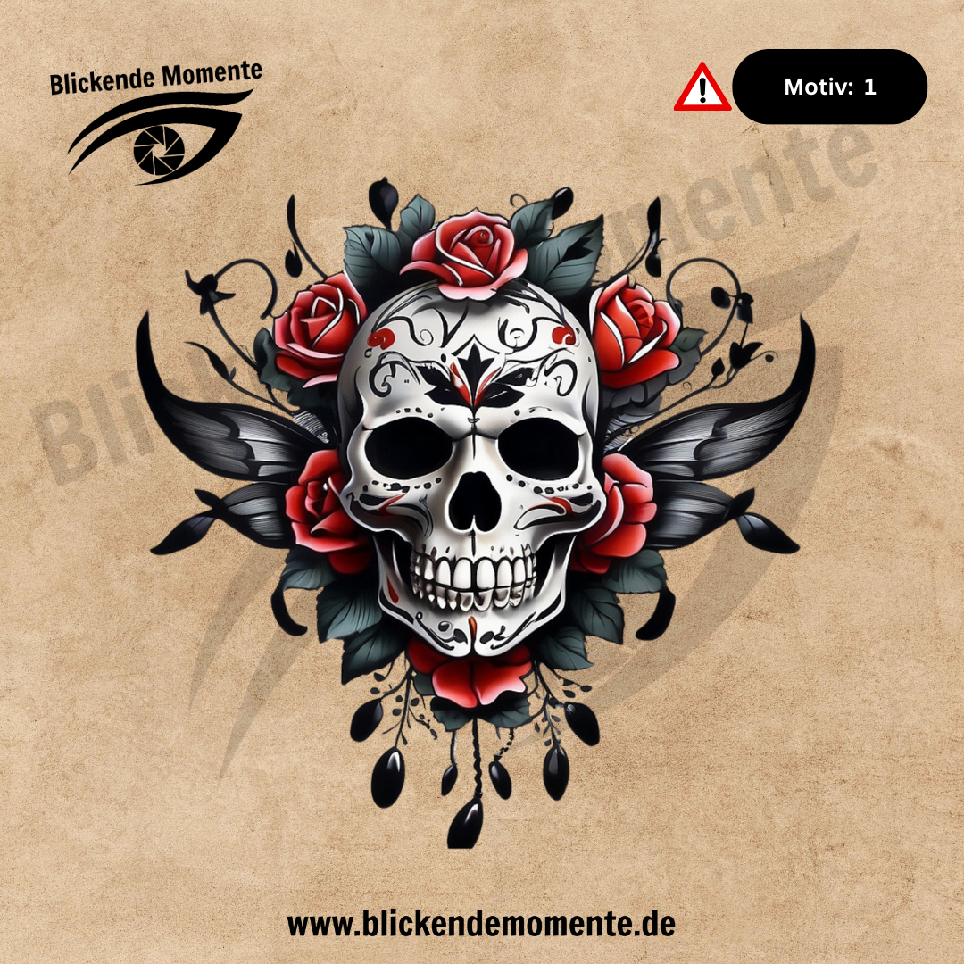 Bügelbilder - Totenköpfe