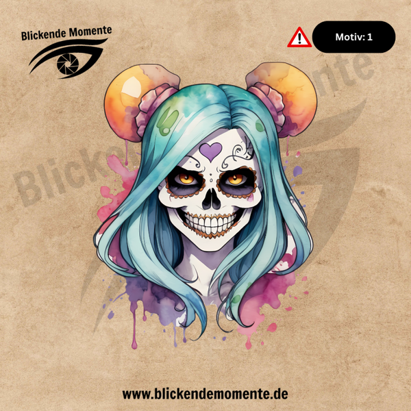 Bügelbilder - Graffiti Skull Girl