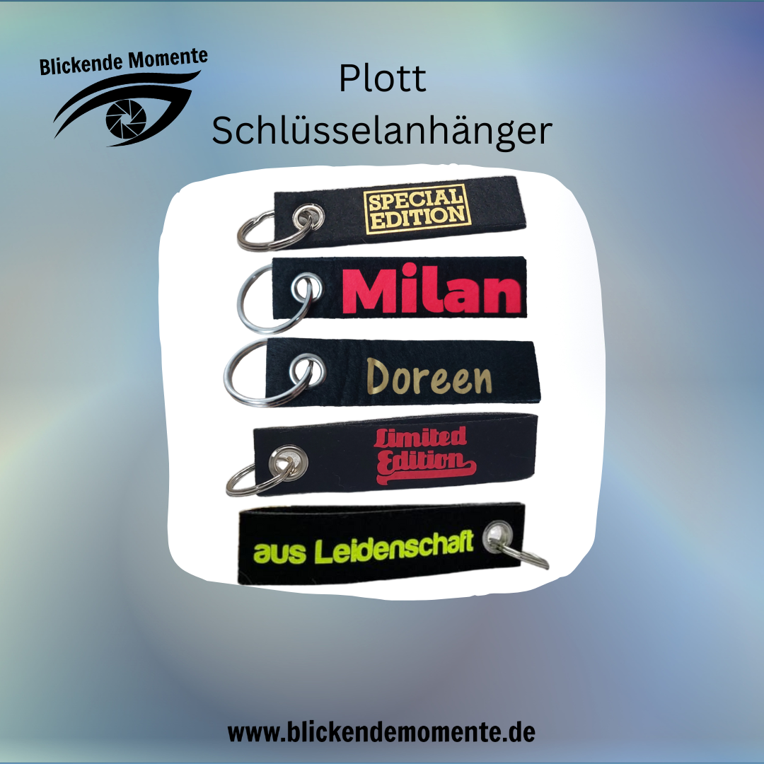 Schlüsselanhänger Filz mit Plott-Personalisierung