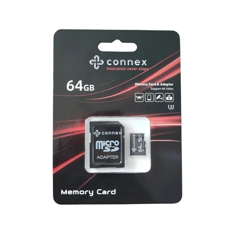 Carte MicroSD 64 Go CONNEX – U3 / R80 / W30