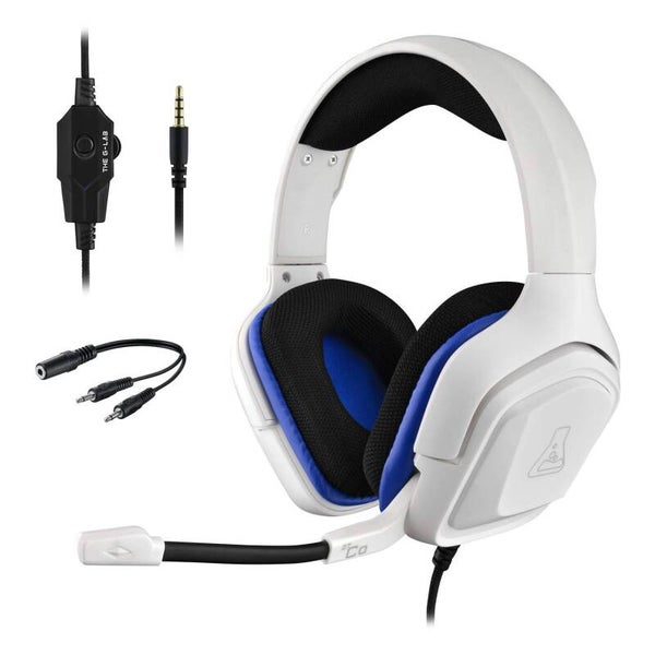 he G‑Lab KORP Cobalt – Casque Gaming + Micro X‑Bass (Blanc)