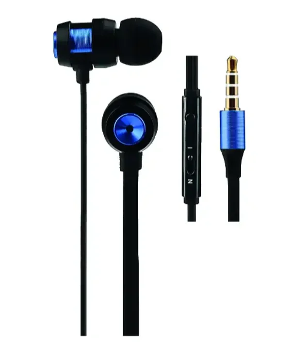 Écouteurs filaires VOLKANO VK-1007-BL – Série Alloy (Bleu)