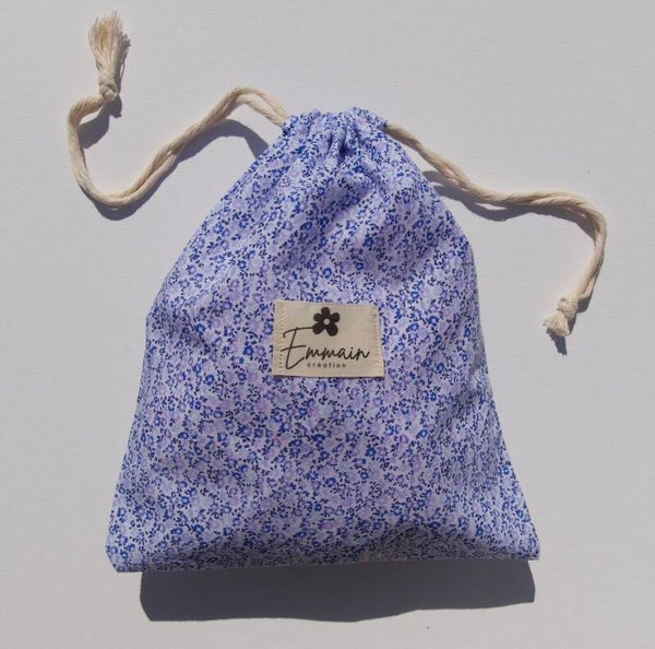 Pochon Taille M Fleur Bleue