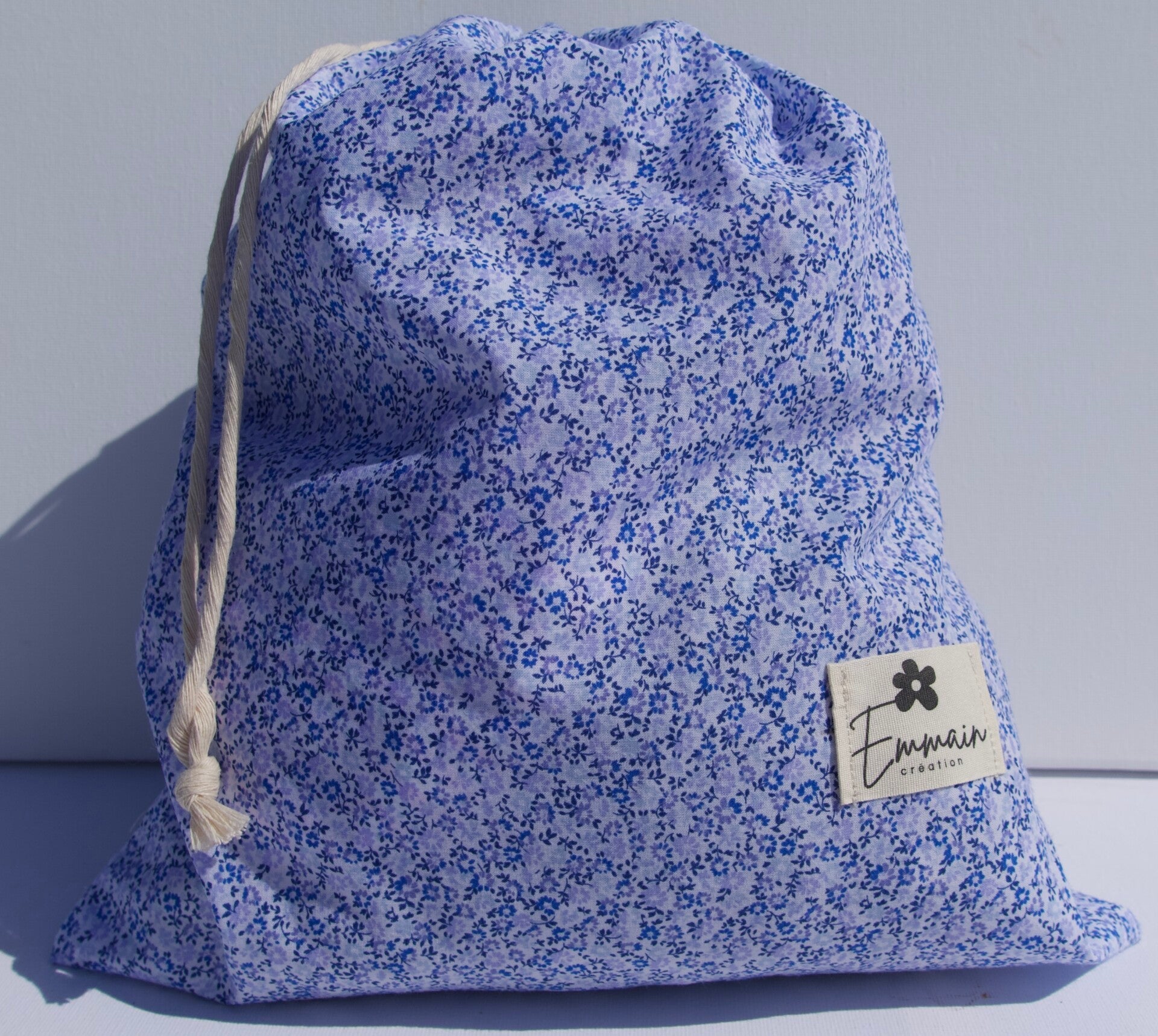 Pochon Taille L Fleur Bleue