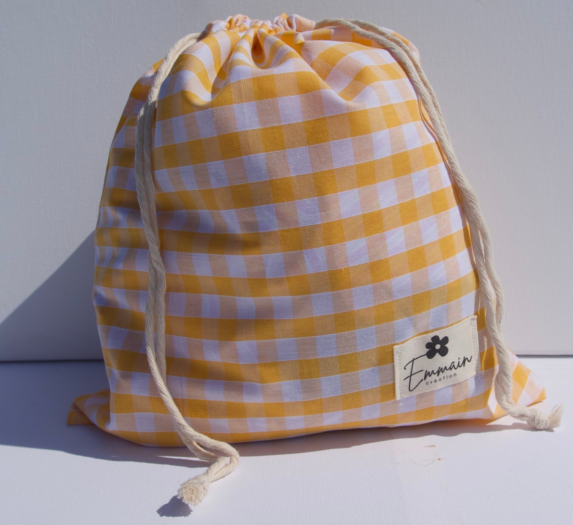 Pochon Taille L Vichy Jaune