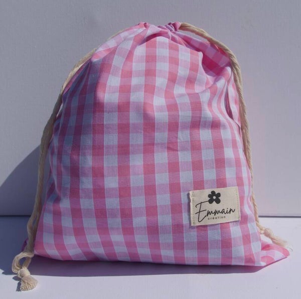 Pochon taille L Vichy Rose