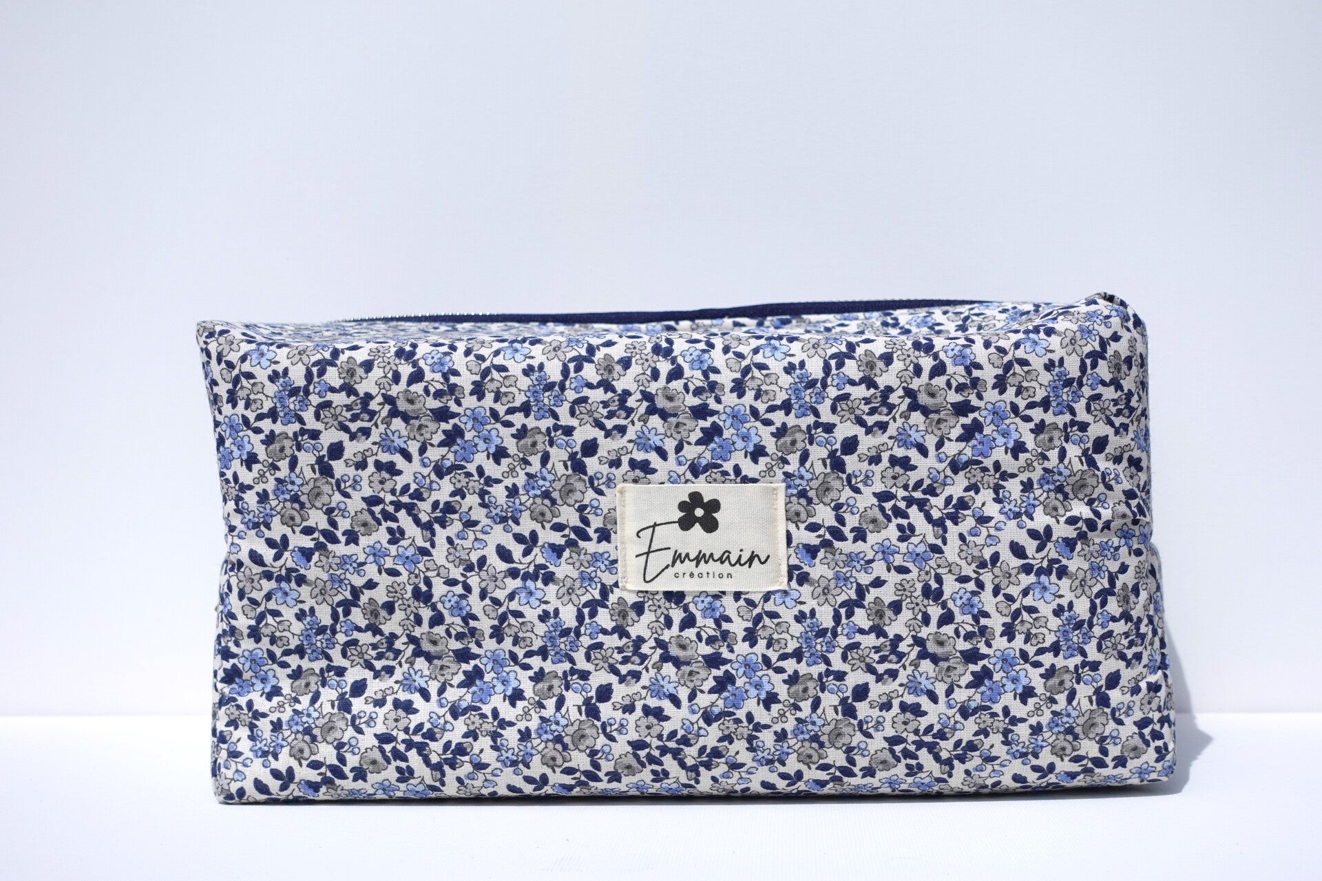 Trousse de Toilette XL Fleuri Bleu