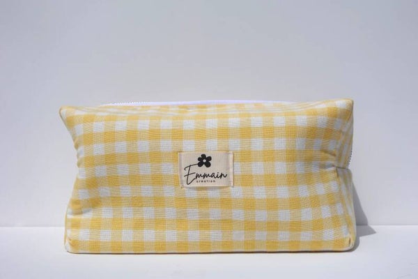 Trousse de Toilette XL  Vichy Jaune