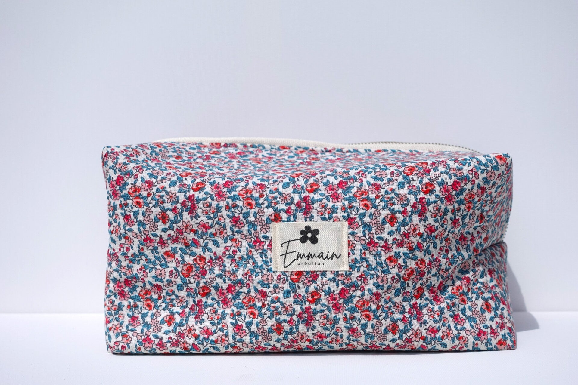 Trousse de Toilette XL Fleuri Rouge