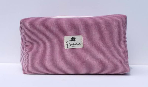 Trousse de Toilette XL en Velours Rose
