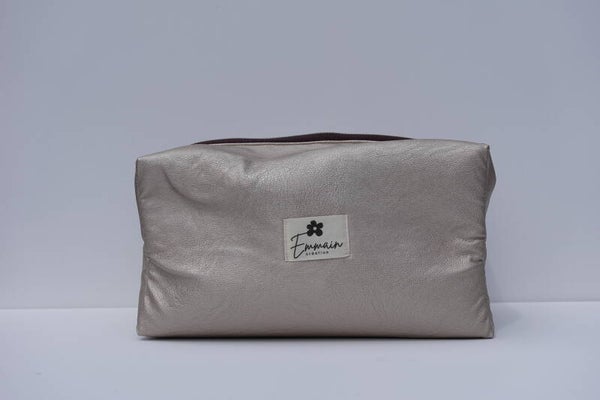 Trousse de Toilette XL en Cuir Blanc